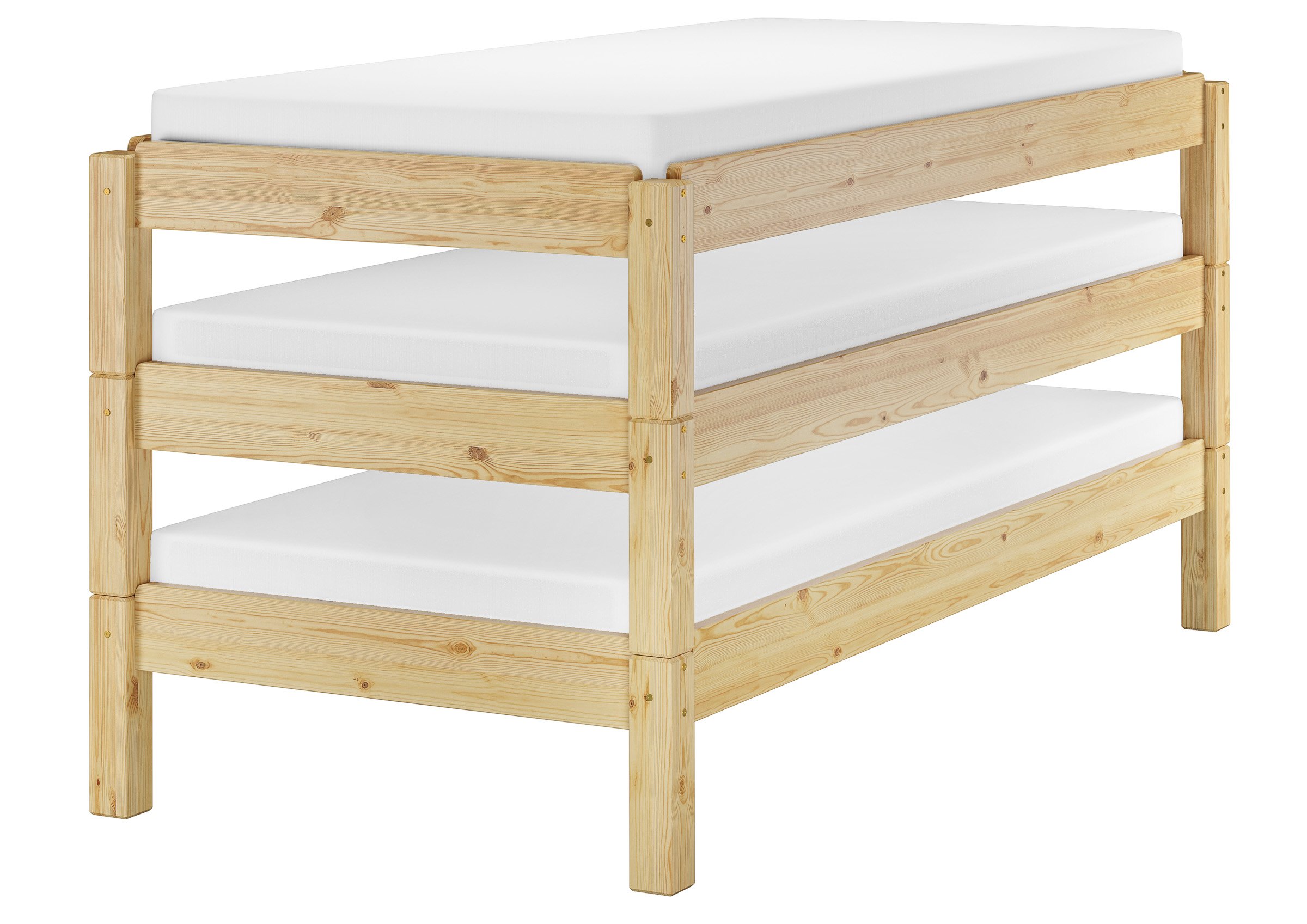 Erst-Holz®Stapelbett 90 x 200 Kiefer Massiv ohne Zubehör
