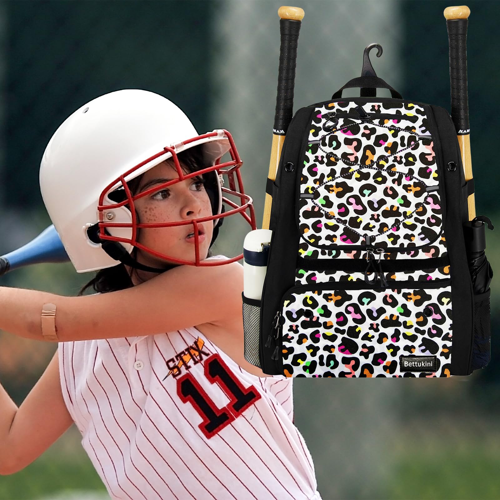 Bolsa de béisbol para mujeres y adultos, gran capacidad, color Leo