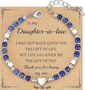 Christmas Gifts for Women, Stocking Stuffers for Teens Beaded Bracelets for Women Gifts for Mom Christmas Gift Mothers Day Gift for Grandma Daughter Bonus Mom Nature Stone Bead Bracelet Graduation Jewelry for Her 2026