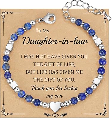Christmas Gifts for Women, Stocking Stuffers for Teens Beaded Bracelets for Women Gifts for Mom Christmas Gift Mothers Day Gift for Grandma Daughter Bonus Mom Nature Stone Bead Bracelet Graduation Jewelry for Her 2026