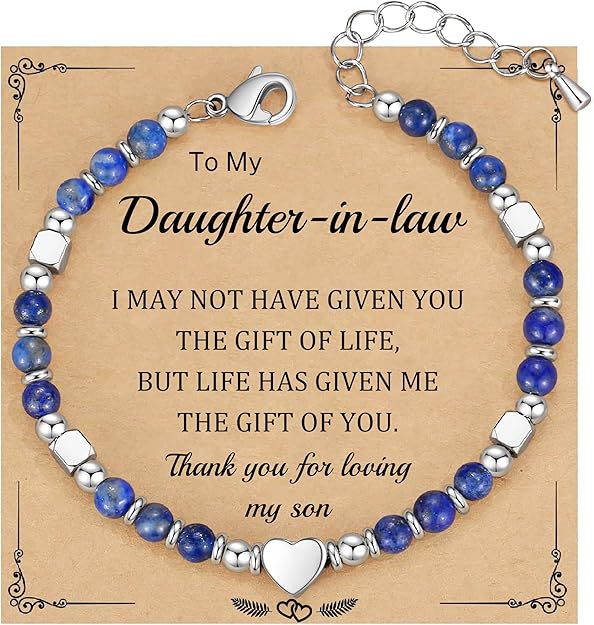 Christmas Gifts for Women, Stocking Stuffers for Teens Beaded Bracelets for Women Gifts for Mom Christmas Gift Mothers Day Gift for Grandma Daughter Bonus Mom Nature Stone Bead Bracelet Graduation Jewelry for Her 2026