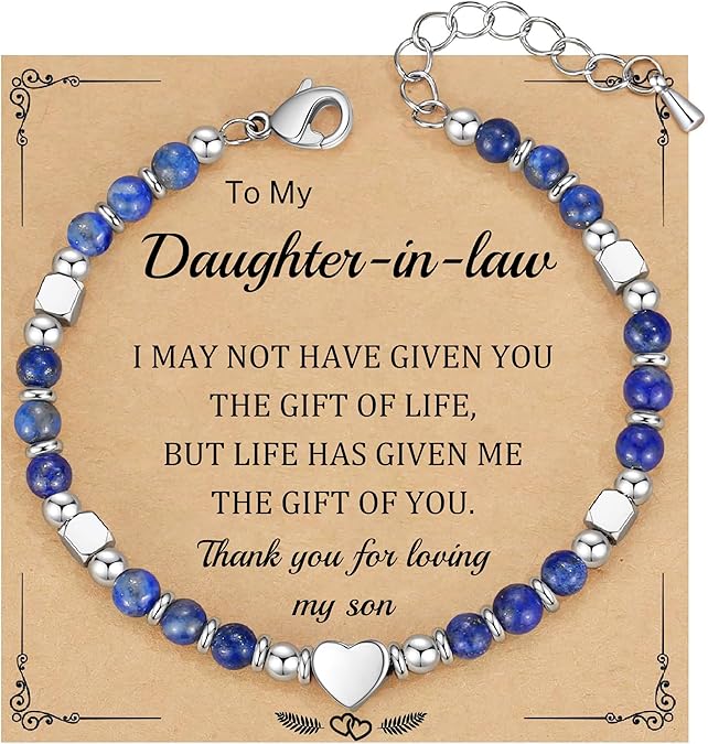 Christmas Gifts for Women, Stocking Stuffers for Teens Beaded Bracelets for Women Gifts for Mom Christmas Gift Mothers Day Gift for Grandma Daughter Bonus Mom Nature Stone Bead Bracelet Graduation Jewelry for Her 2026