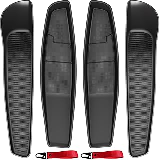 Door Side Storage Box for Tesla Model Y Juniper Accessories, [Include Rear Door Emergency Pull Cord] Front& Rear Pocket Liners, TPE Waterproof Anti-scratch Slot Pockets Organizer- 6 Pcs