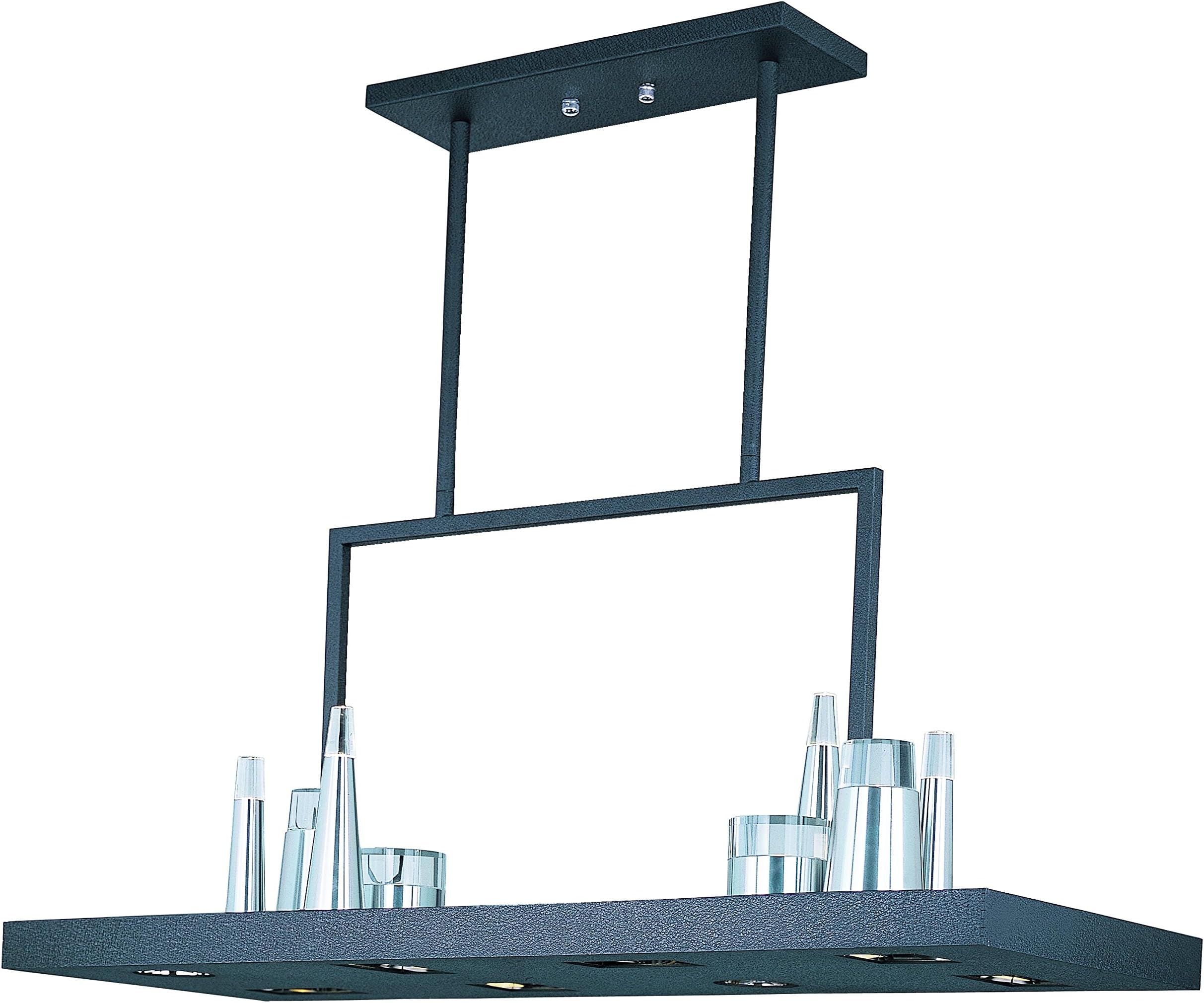 ET2 Contemporary Lighting E22585-77BK LED Ceiling Light, Pandora 16-Light Single-Tier Chandelier - Black