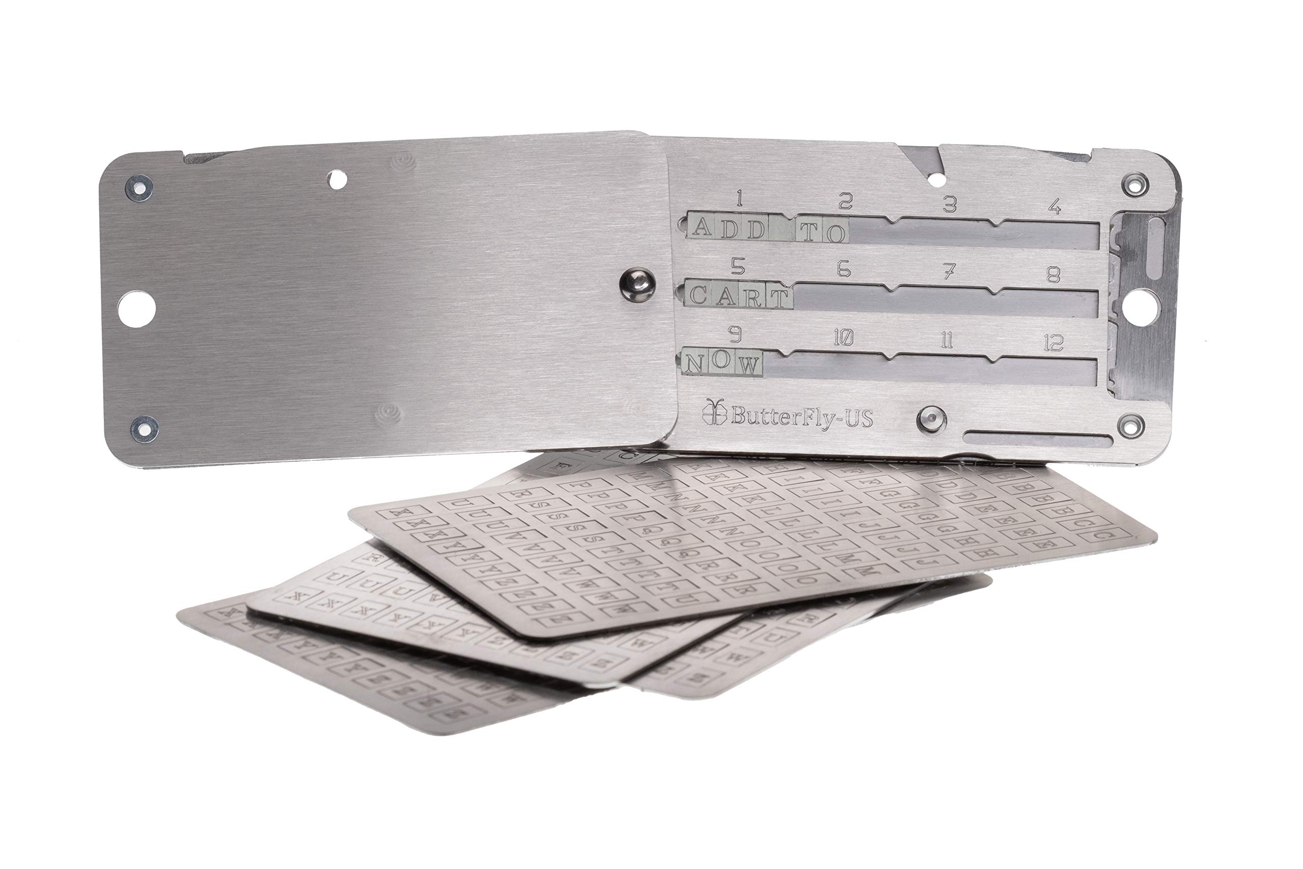 Steel Bitcoin Wallet for Hardware Wallet Backup - Cold Wallet Backup Compatible with Trezor One, Ledger Nano S and KeepKey Hardware Wallet (Letters add)