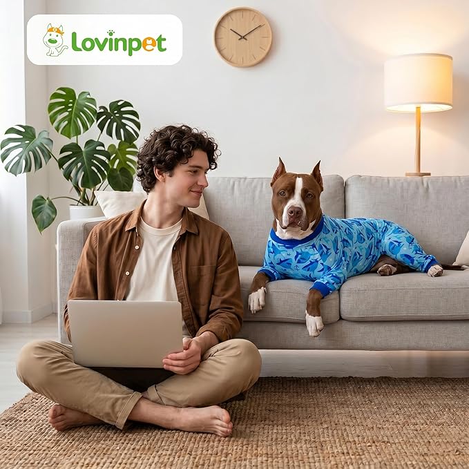 Pijama para Perro XL, Estampado de Tiburón, Protección UV, Cómodo miniatura 7