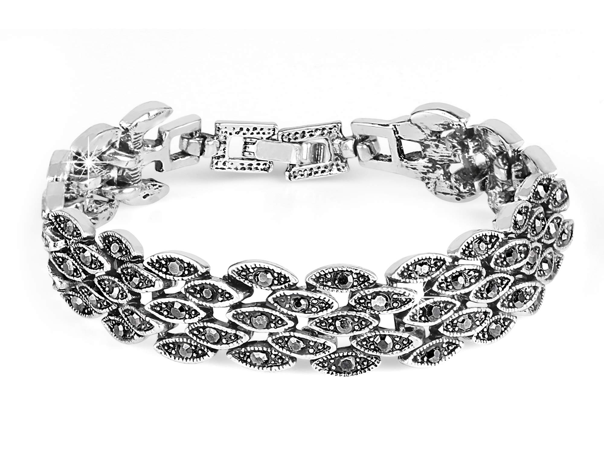 Bracelet for Women and Girls Blue Crystal Bracelets for Women | Silver Toned Blue Crystal Bracelet for Girls | Birthday Gift for Girls and Women Anniversary Gift for Wife