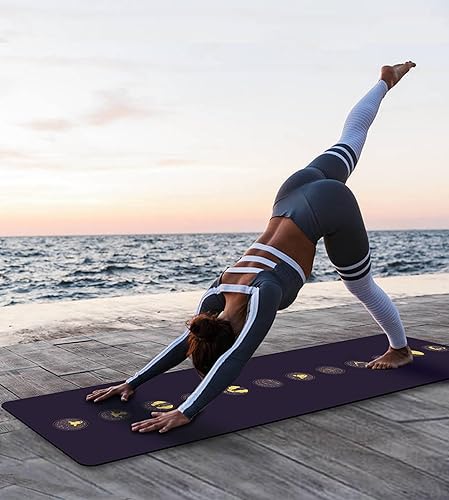 Miniatura 6 de Tapete de yoga antideslizante TPE, tapete de entrenamiento para hombres y mujeres, tapete de entrenamiento grueso con correa de transporte, tapetes