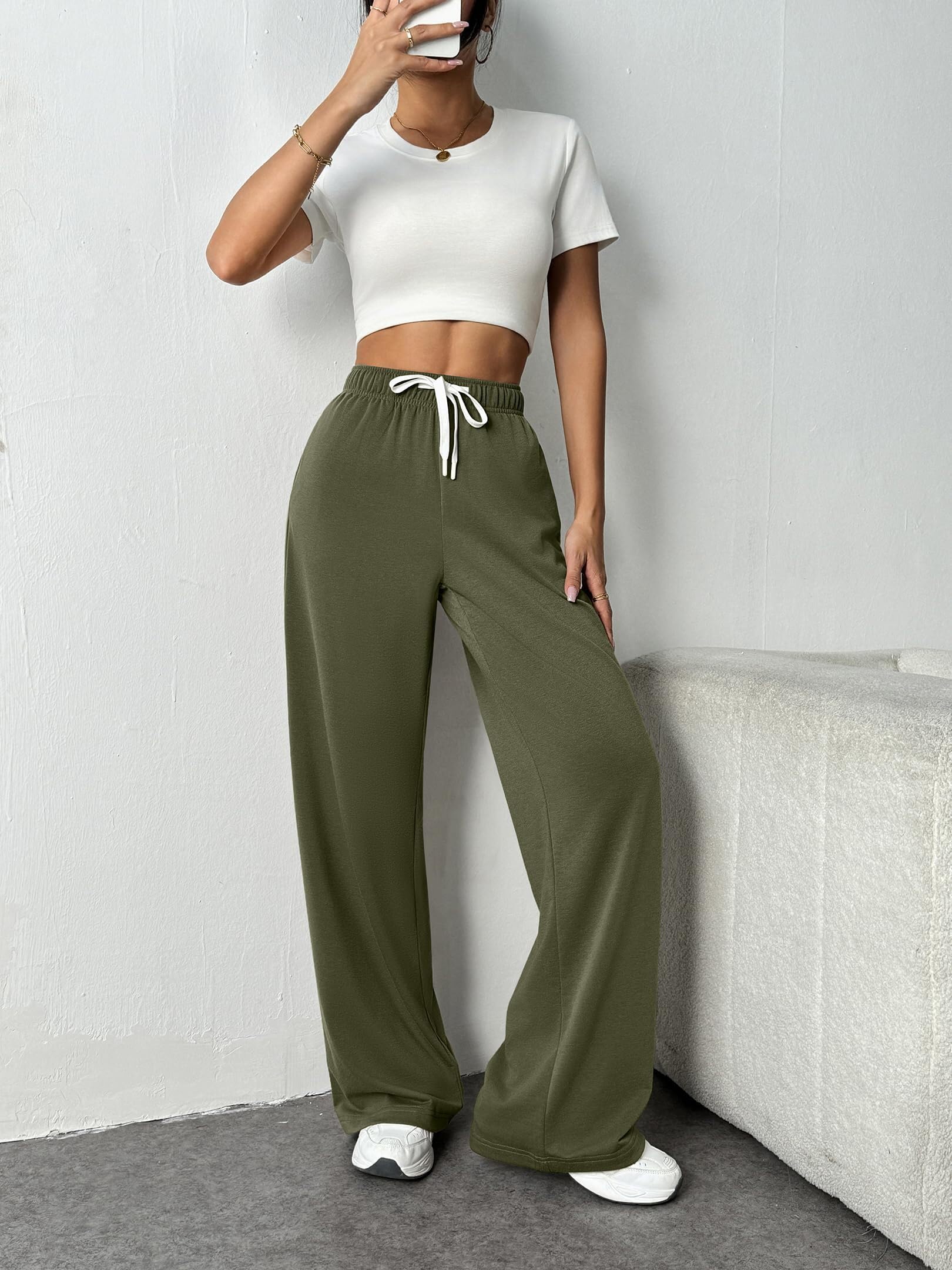Pantaloni da Tuta da Donna Pantaloni da Jogging a Gamba Dritta Pantaloni da Tuta con Tasche Pantaloni da Jogging Casual Pantaloni Sportivi per Yoga Fitness Palestra Abbigliamento da Salotto