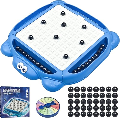 Juego de ajedrez magnético, juego de mesa magnético con tablero y 40 piedras, innovador juego de rompecabezas de estrategia magnética para niños y