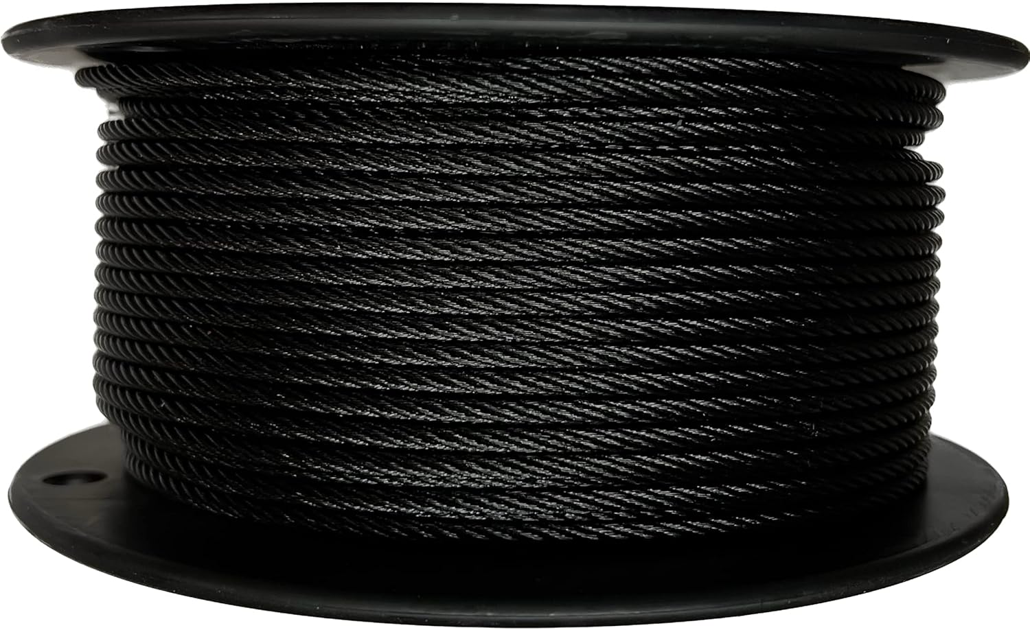 Black Galvanized Steel Cable 1/8, 7x19: 50, 100, 250, 500, 1000 ft (100 ft Coil)