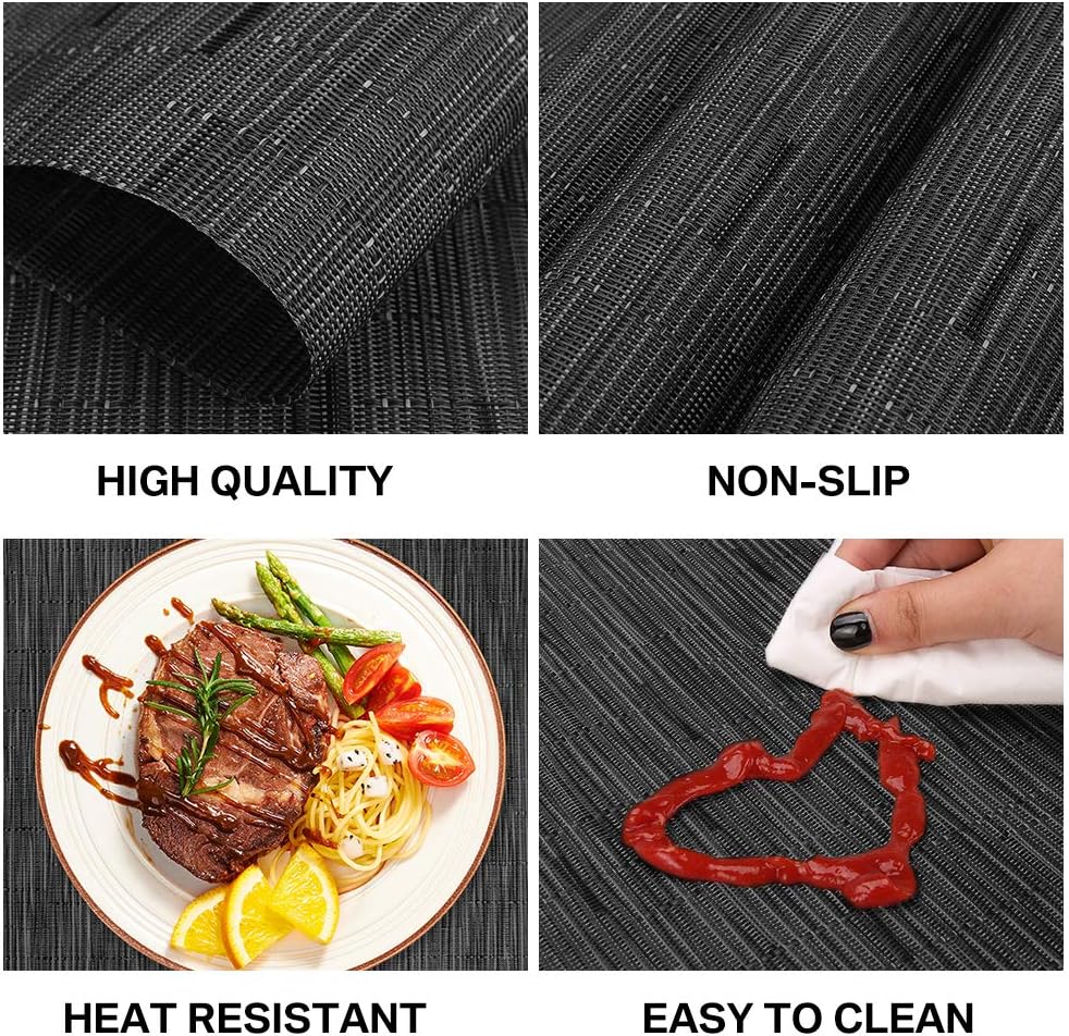HEYOMART Placemats and Coasters Sets of 6 - Image 3
