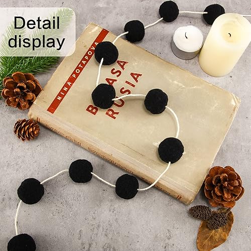 Miniatura 5 de Tegeme 4 guirnaldas de pompones de fieltro, decoración del árbol de Navidad, pancarta colgante para el hogar, decoración de bolas de invierno de 6.6