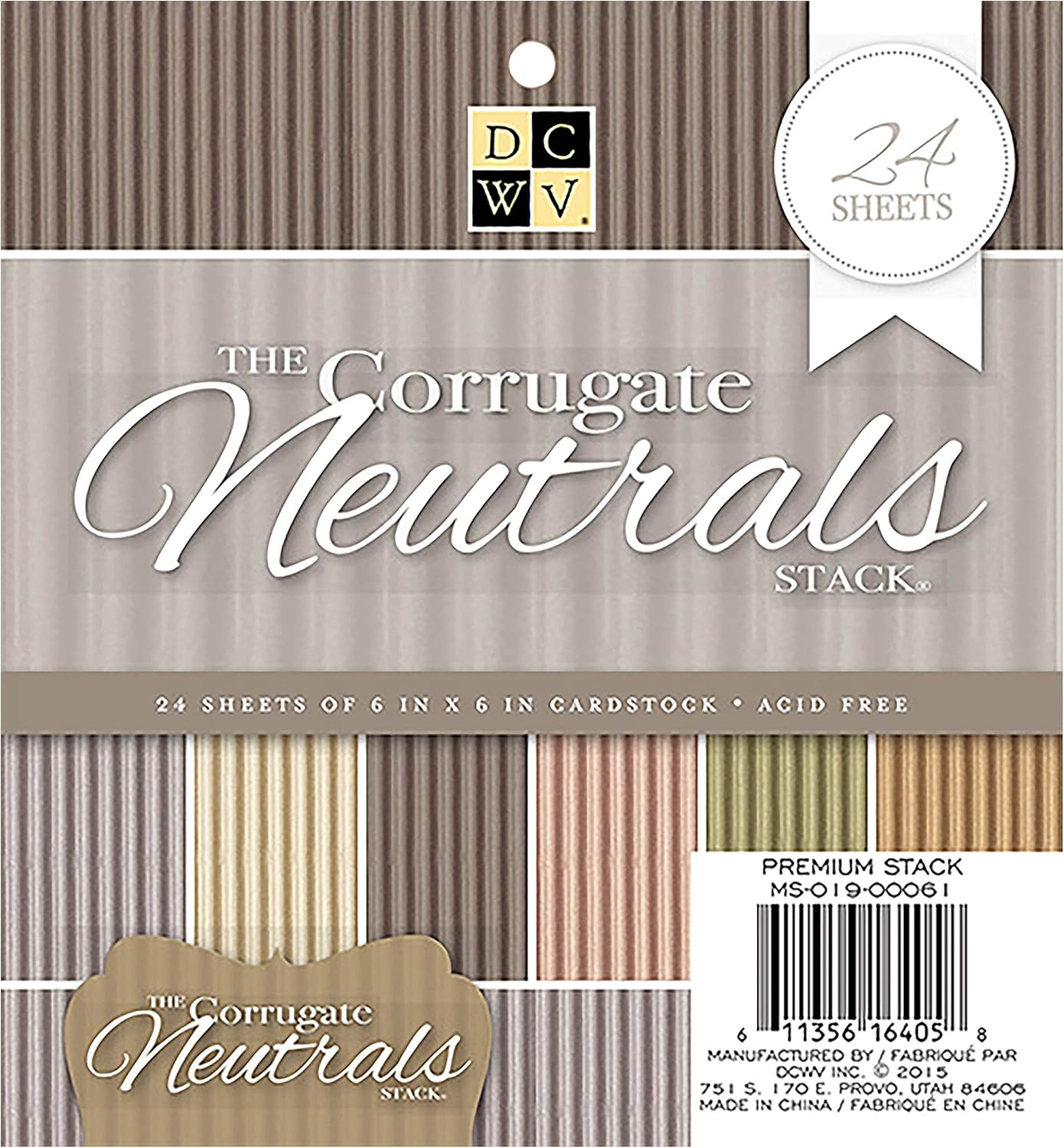 DCWVE DCWV Miscellaneous Stack-6 x 6-Specialty-Corrugate Neutrals-24 Seats MS-019-00061, 6" x 6"