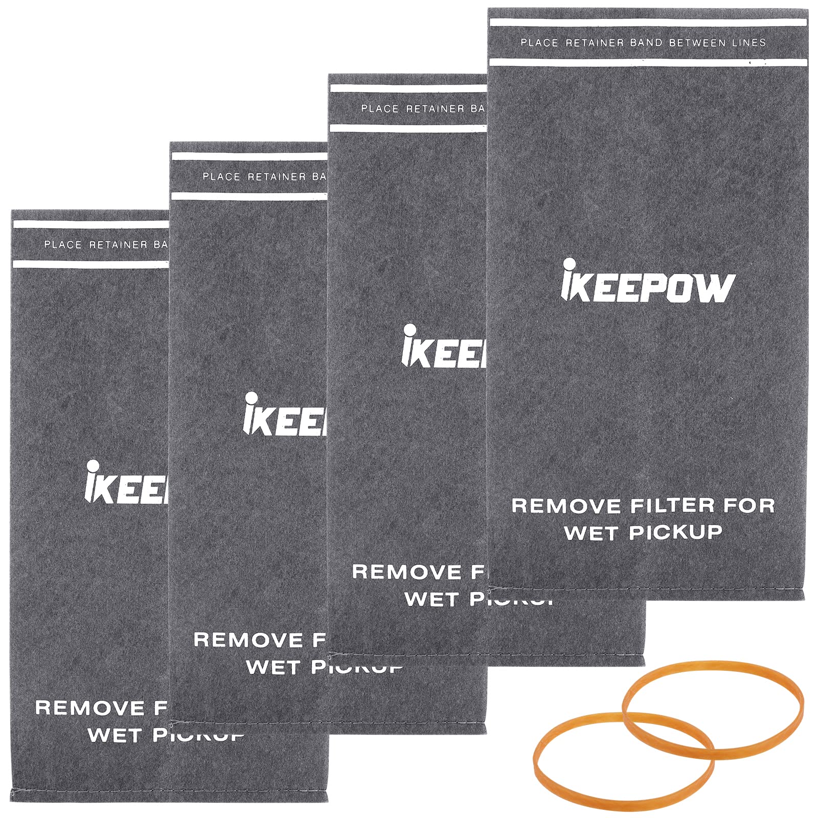 iKEEPOW CMXZVBE38737 Shop Vac Filter Bags for CRAFTSMAN 2 to 2.5 Gallon Wet/Dry Vacuums, 4 Bags + 2 Retaining Band, Part# 38737