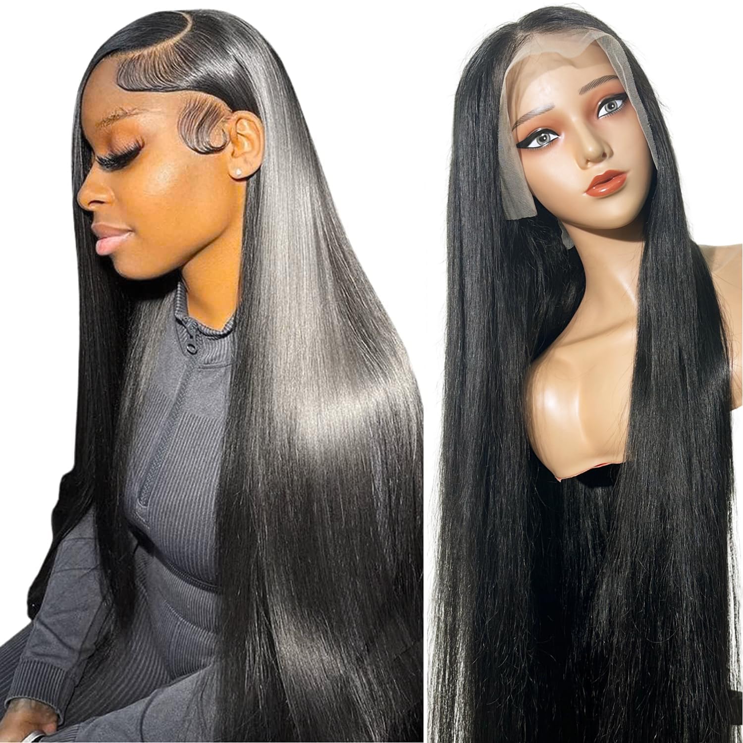 13x6 HD Lace Front Wigs Human Hair 200 Density Straight Human Hair Lace Frontal Wigs for Women Real 100% Virgin Hair Can Last 6-9 Months Life Soft Silky Straigh