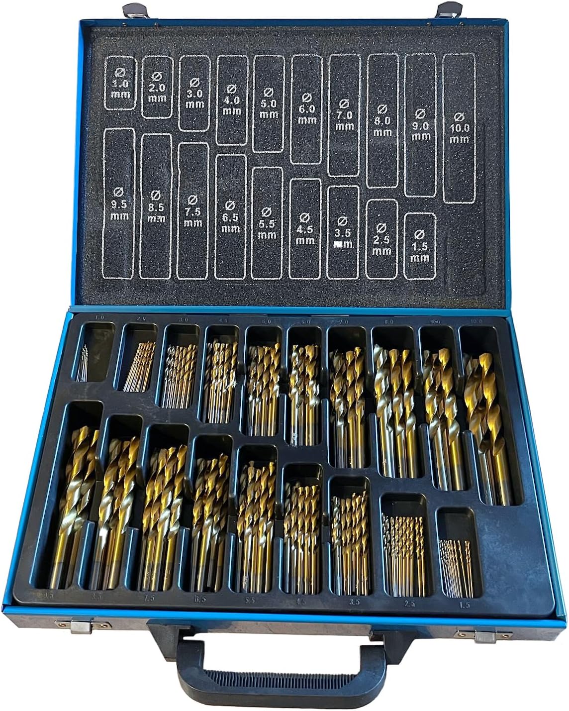 170pc HSS-Co Cobalt Drill Bit Set (DRILL_BITS), Designed for Stainless Steel, 1-10mm, Metal Carry Case