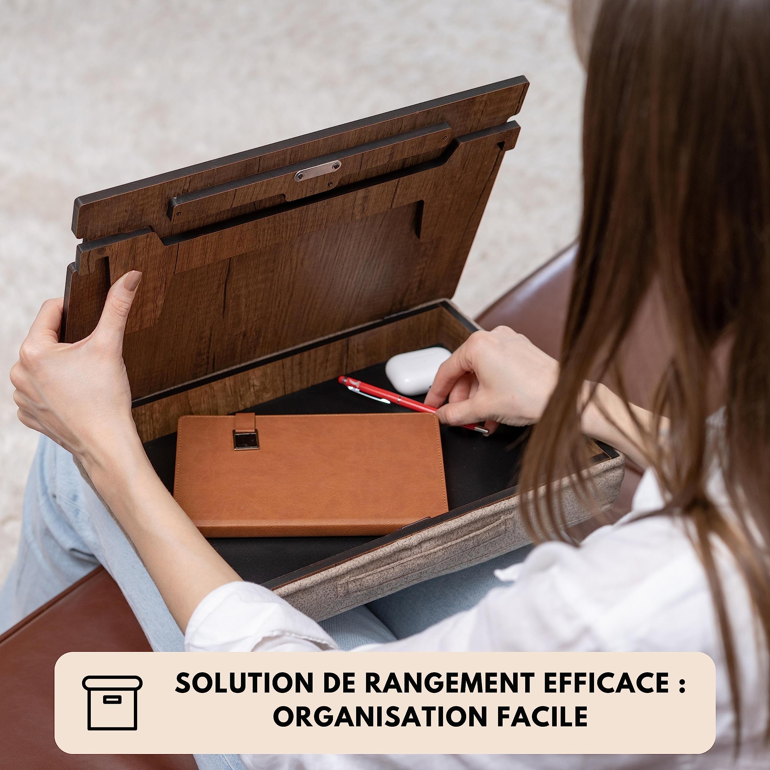 Vigo Wood Porte-Livre avec Rangement, Pupitre de Lecture, Chevalet Livre, Lutrin, Support Tablette Bois, Support Livre Lit, Support Livre Ouvert, Repose Livre, Porte Livre Coran (Noyer)