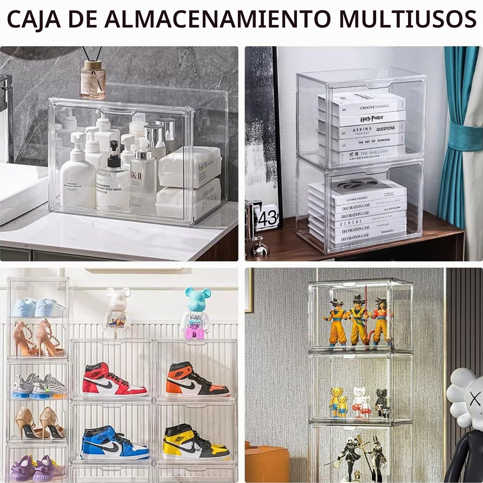 Vitrinas para Colecciones,Caja de Exhibición de Transparente, Vitrinas para Colecciones Vitrina Cristal Expositora Metacrilato, Vitrina de Muñecas con Puerta,Figuras de AccióN, Juguetes (60x35x36cm)