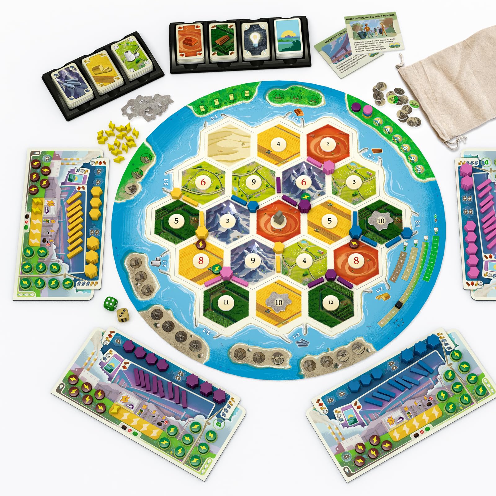Devir – Catan Energías | Juego de Mesa Estratégico sobre Energía y Sostenibilidad, Cambio Climático | Tablero para 3-4 Jugadores, +12 Años, 90 Minutos
