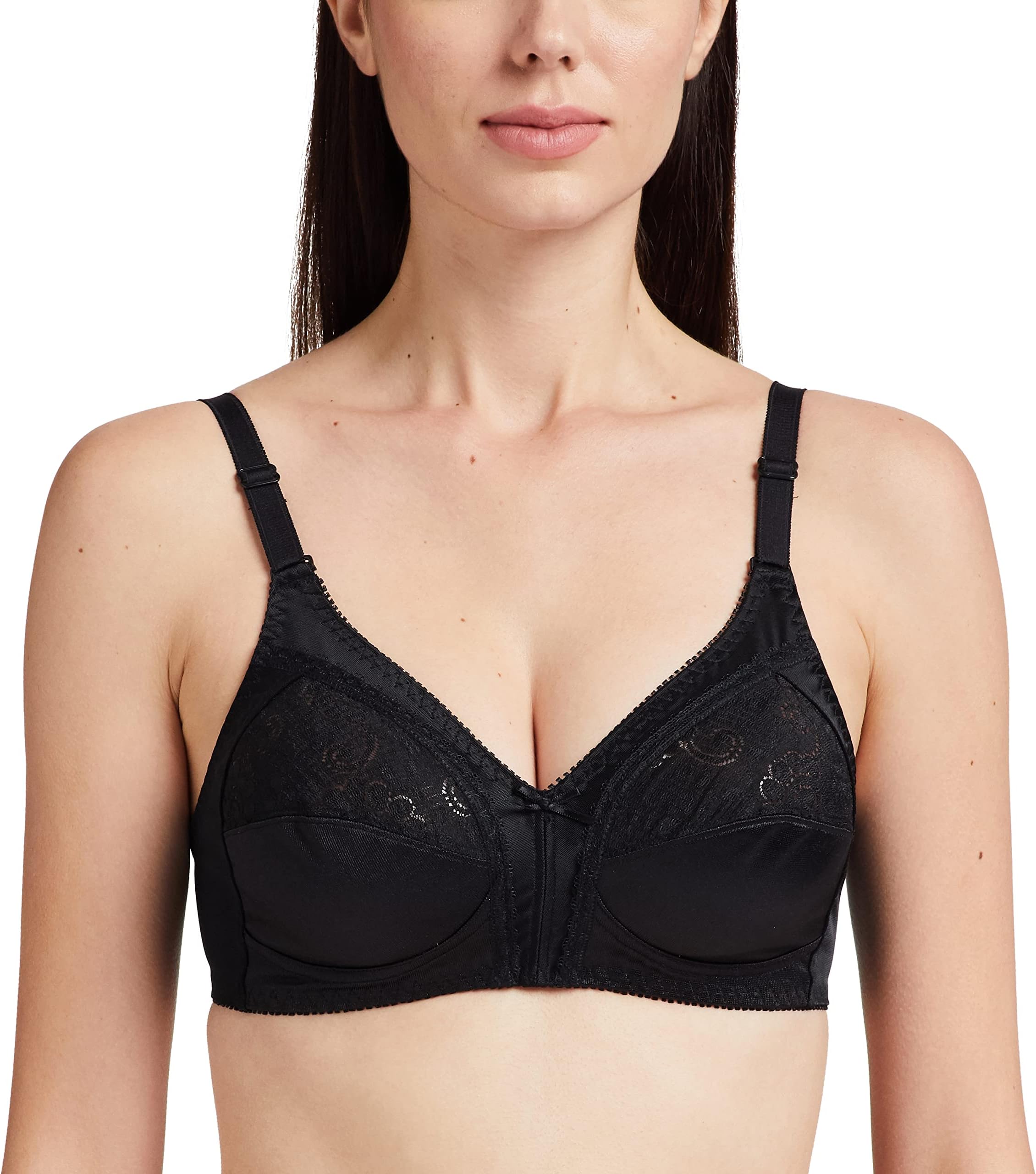 International Women's Non Padded | Wireless | Claudette 42D Black | Full-Coverage Bra | Pack of 1