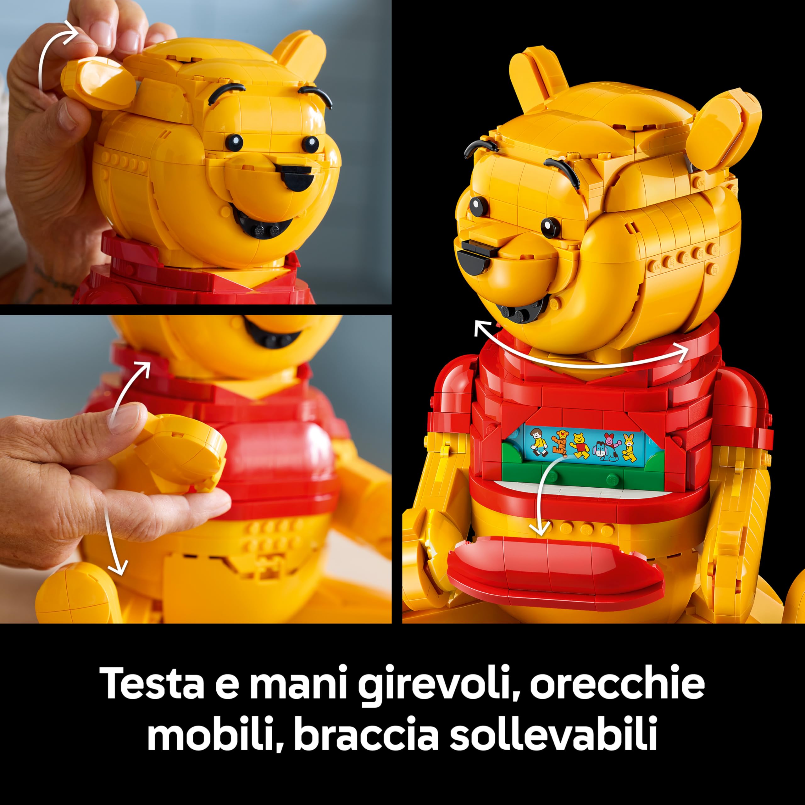 LEGO | Disney Winnie the Pooh - Kit di Modellismo per Adulti - Decorazione di Casa con Vaso di Miele, Minifigure da Collezione e Personaggio di Ih-Oh - Idea Regalo Fai da Te per i Fan - 43300