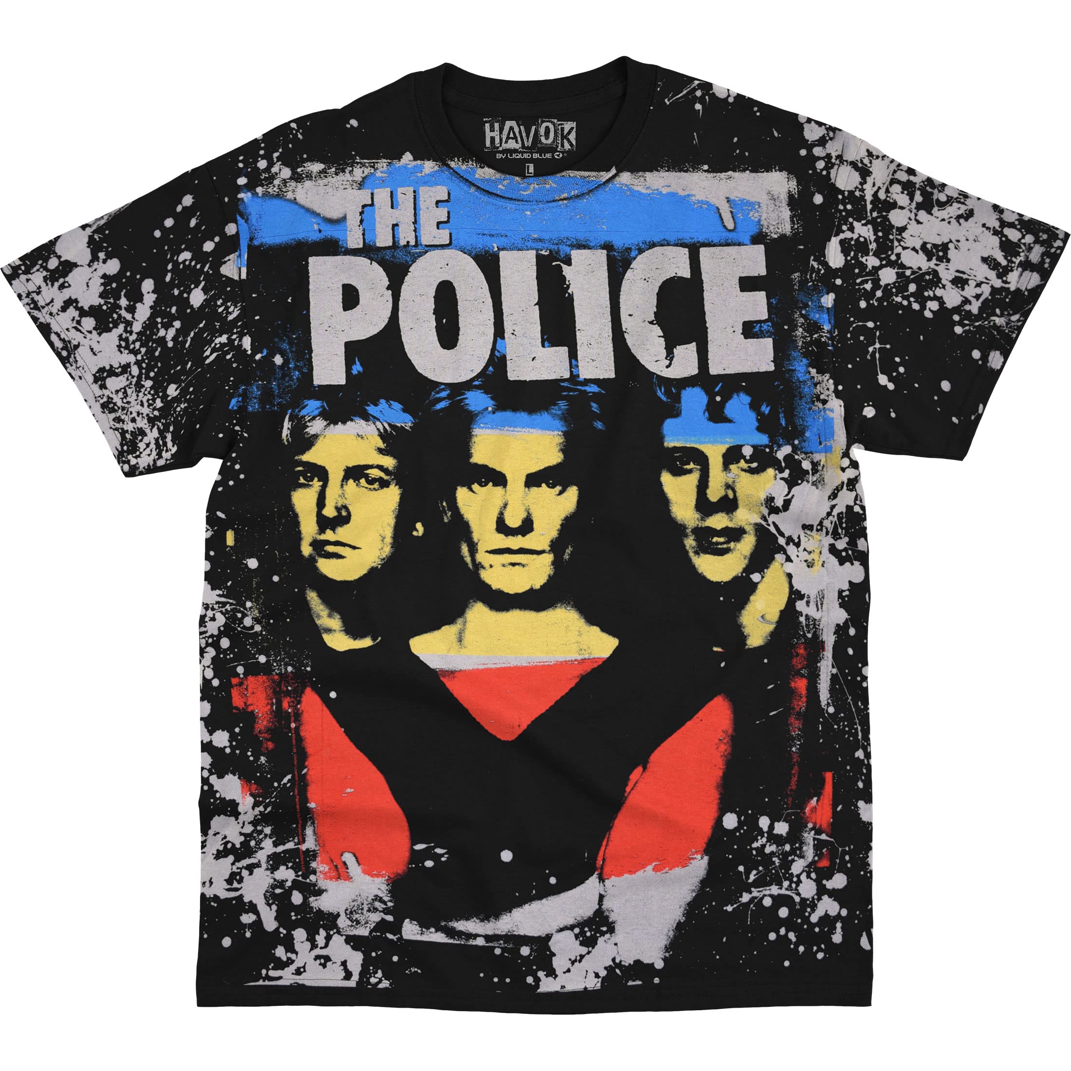Liquid Blue Unisex's The Police Synchronicity Havok T-Shirt, Black, XXL