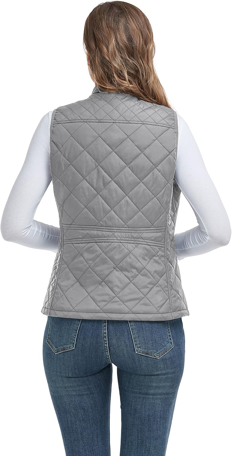 LONGKING 2025 Upgraded, Women's Outwear Vest With One Inner Pocket - Stand Collar Lightweight Zip Quilted Vest for Women - Image 4