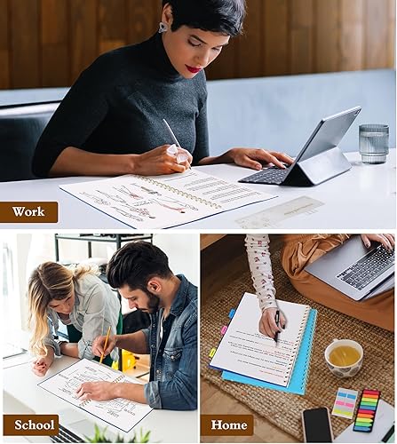 Vista 56 de Cuaderno de papel cuadriculado, cuaderno en espiral de 8.5 x 11 pulgadas, cuadernos de cuadrícula grande A4 para mujeres y hombres, papel gráfico