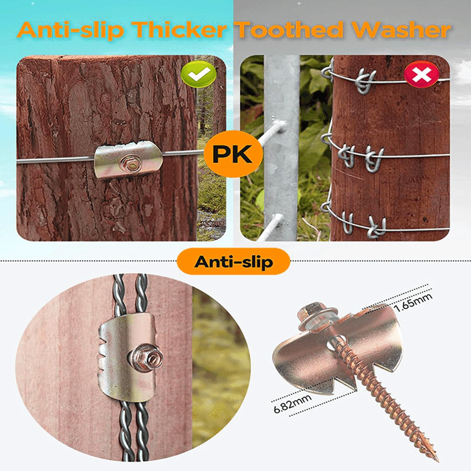 Drahtzaun-Heftklammer, 100pcs Cat's Claw Fasteners Nägel Ersetzt die gemeinsame Fechten Klammer Kohlenstoffstahl verzinkt rostfrei Zaunnägel Befestigungselemente für Maschendraht
