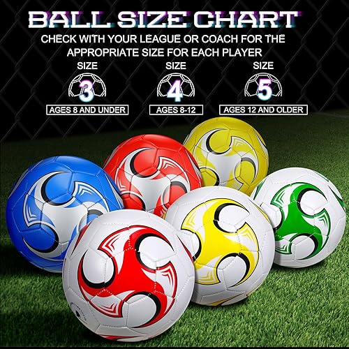 Miniatura 3 de DEEKIN Paquete de 6 pelotas de fútbol con inflador, suministros de donación de caridad cristiana para interiores y exteriores, pelota de samaritano,
