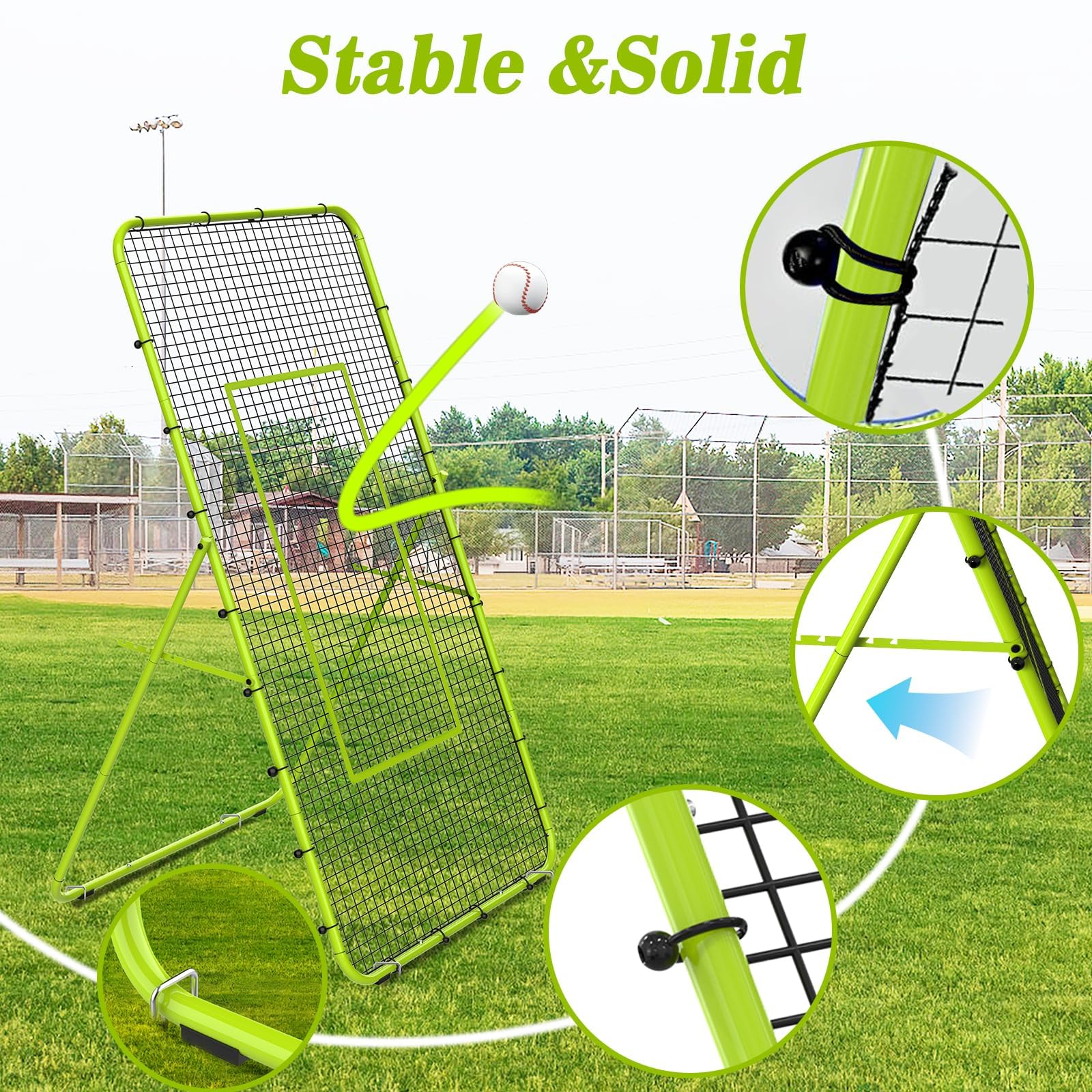 LIANTRAL Rimbalzo per Pallavolo Rete, 2,2 x 1,2 m, Attrezzo per Allenamento di Pallavolo con Zona di Battuta per Esercizi di Lacrosse e Baseball, Rete da Pallavolo Regolabile per Interno ed Esterno