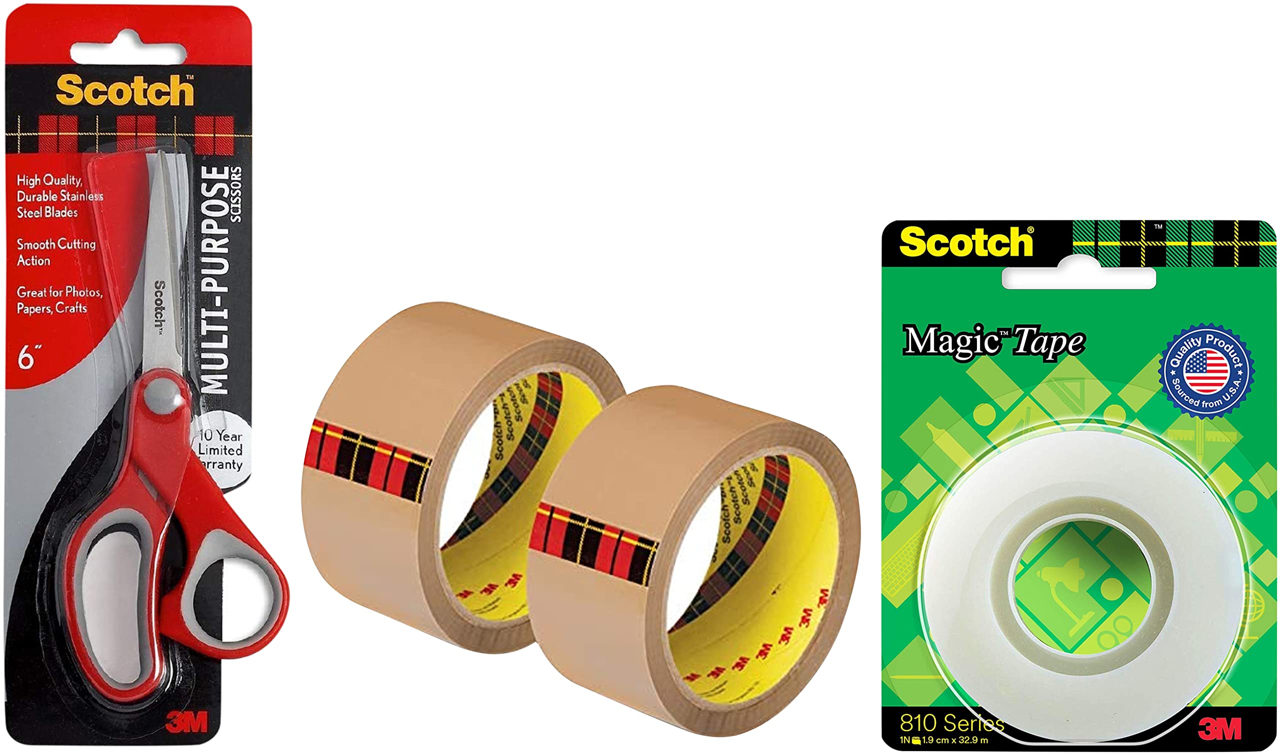Scotch 3M Scissors, 6" & 3M Scotch Magic Tape Roll & 3M Scotch BOPP Packaging Brown Tape, Pack of 2 (B0B9RNLDBY) Amazon Price History, Amazon Price Tracker