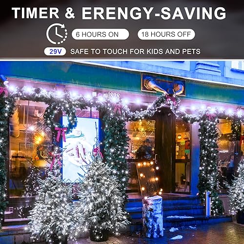 Miniatura 5 de KNONEW 403FT 1000 LED Christmas Lights Outdoor String Lights 8 Modes & Timer Fairy Light Plug in Waterproof LED String Lights for Xmas Yard Tree