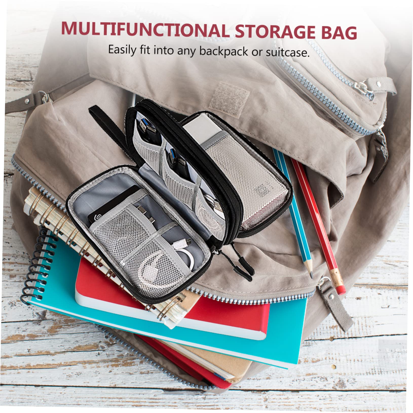 OSALADI 3 Pezzi Set Di Organizer Per Dispositivi Elettronici Multiuso Supporto Per Caricabatterie Custodia Per Auricolari Custodia Per Cavi Da Viaggio
