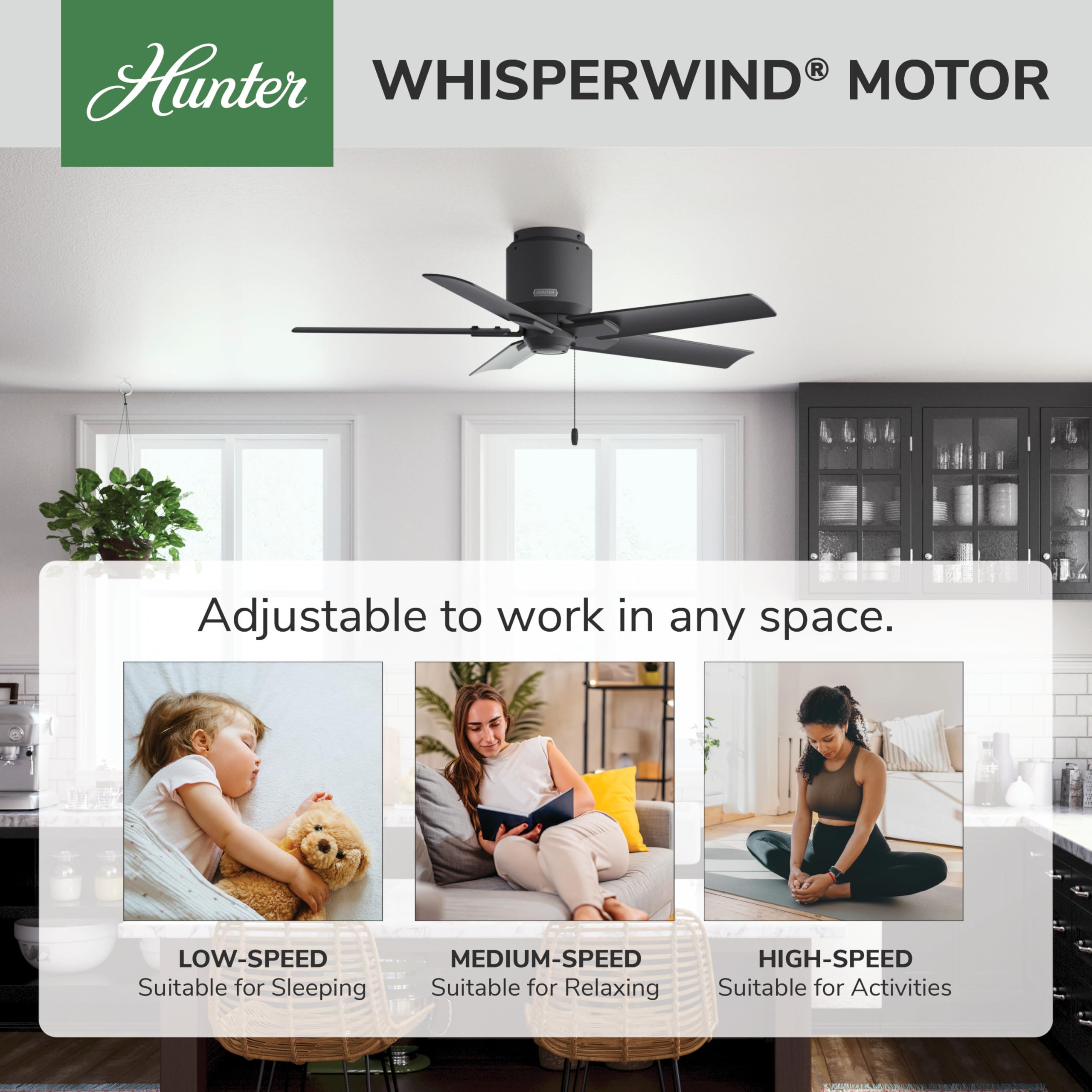 Hunter 44 inch Outdoor or Indoor Ceiling Fan No Light - Ceiling