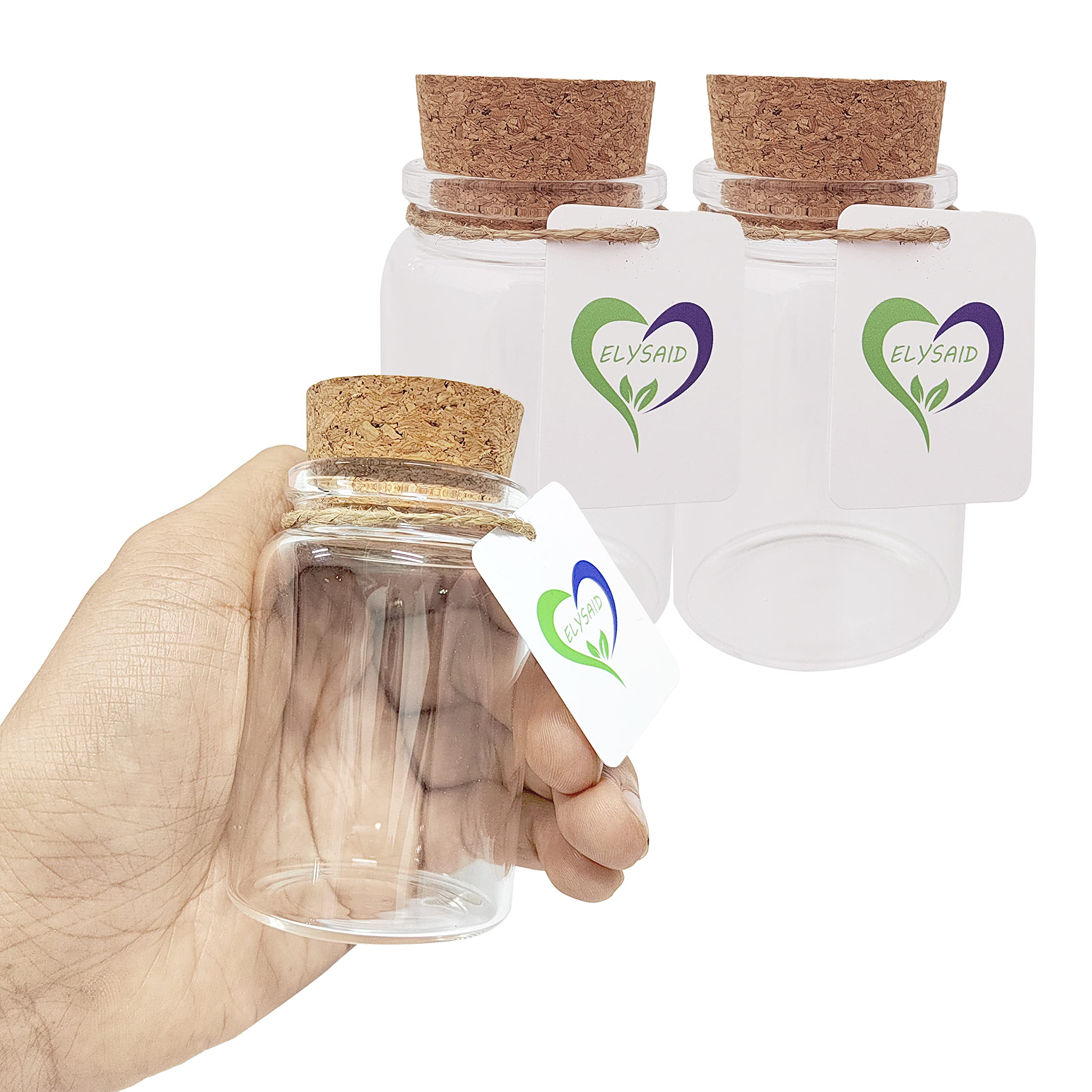 Bottiglie Di Vetro Con Tappo In Sughero – 2 Pezzi, Capacità 150 Ml L'una, Diametro 47 Mm, Altezza 80 Mm. Perfette Per Decorazioni Fai-da-te, Regali, Conservare Spezie, Fiori Secchi O Messaggi In Bottiglia. Ideali Per Matrimoni E Feste.