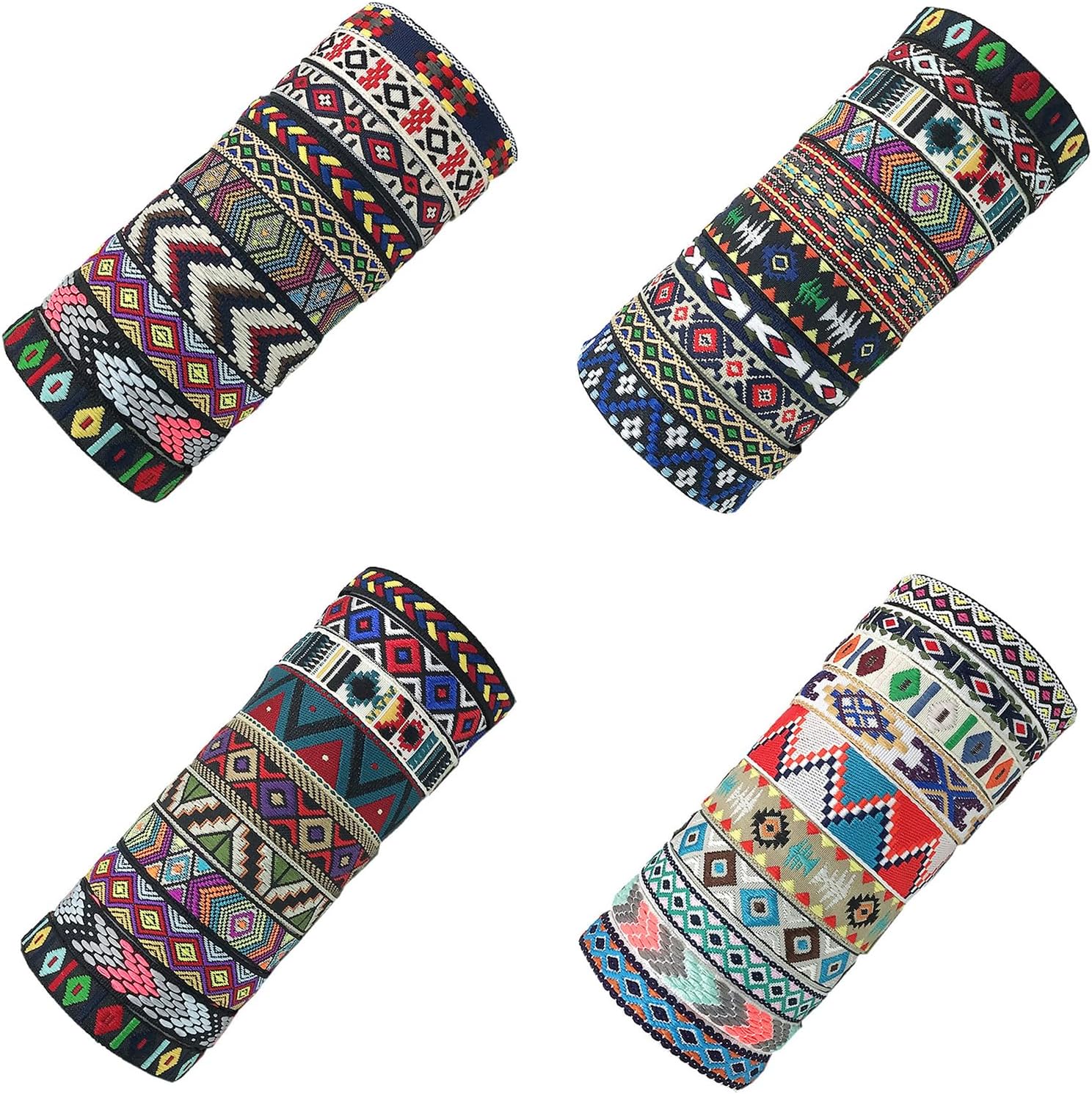 Set of 10 Bohemians Handmade Braided Bracelet Colorful Woven Friendship Bands Adjustable Wristband for Women and Teens
