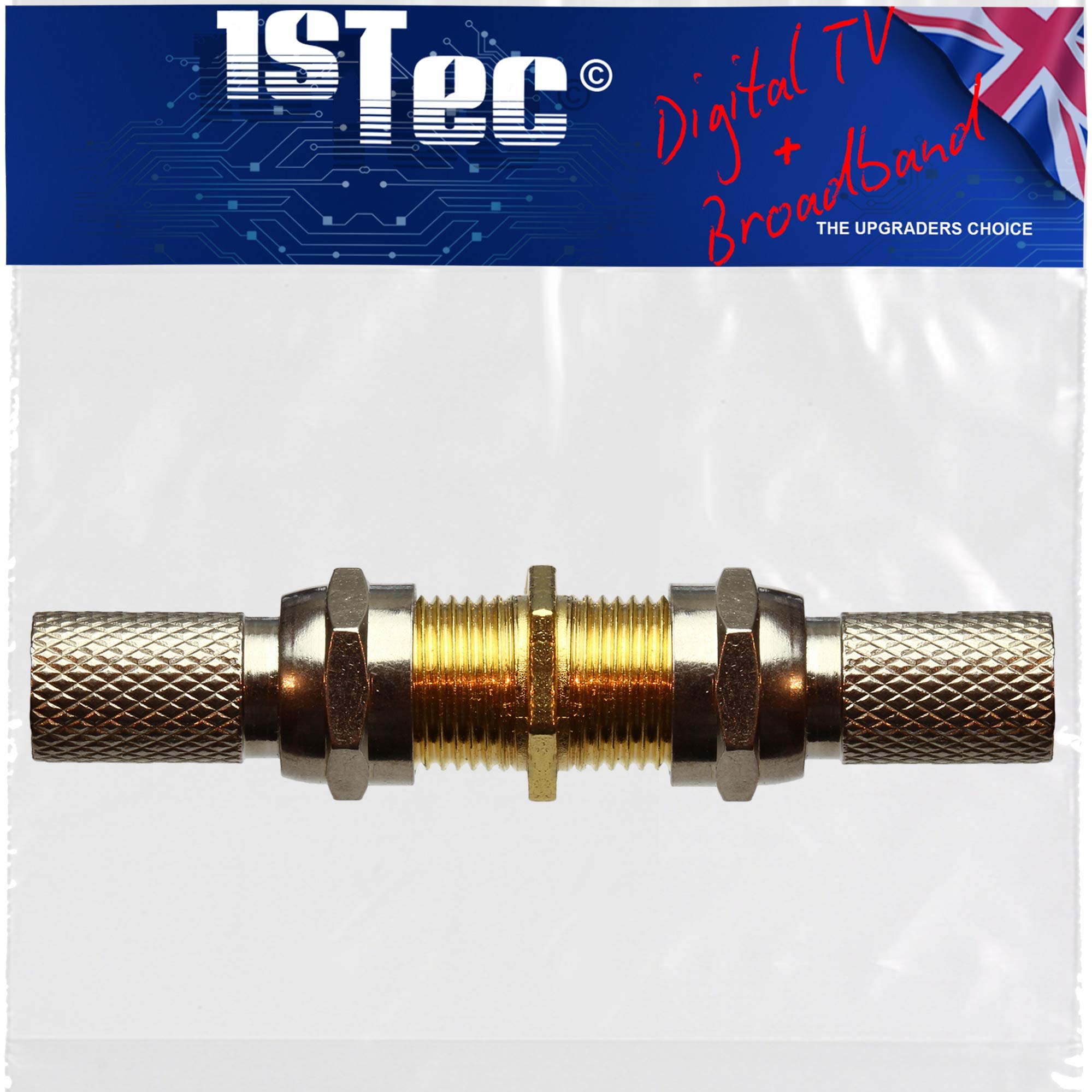 1STec Twist-On F-Connector Cable Joint Coupler for Joining 2 Standard Sized Leads of WF100 CT100 RG6 Freeview Youview Virgin Media Freesat and TV Roof Top Antenna Single Aerial Wires (1 x 6mm Kit)