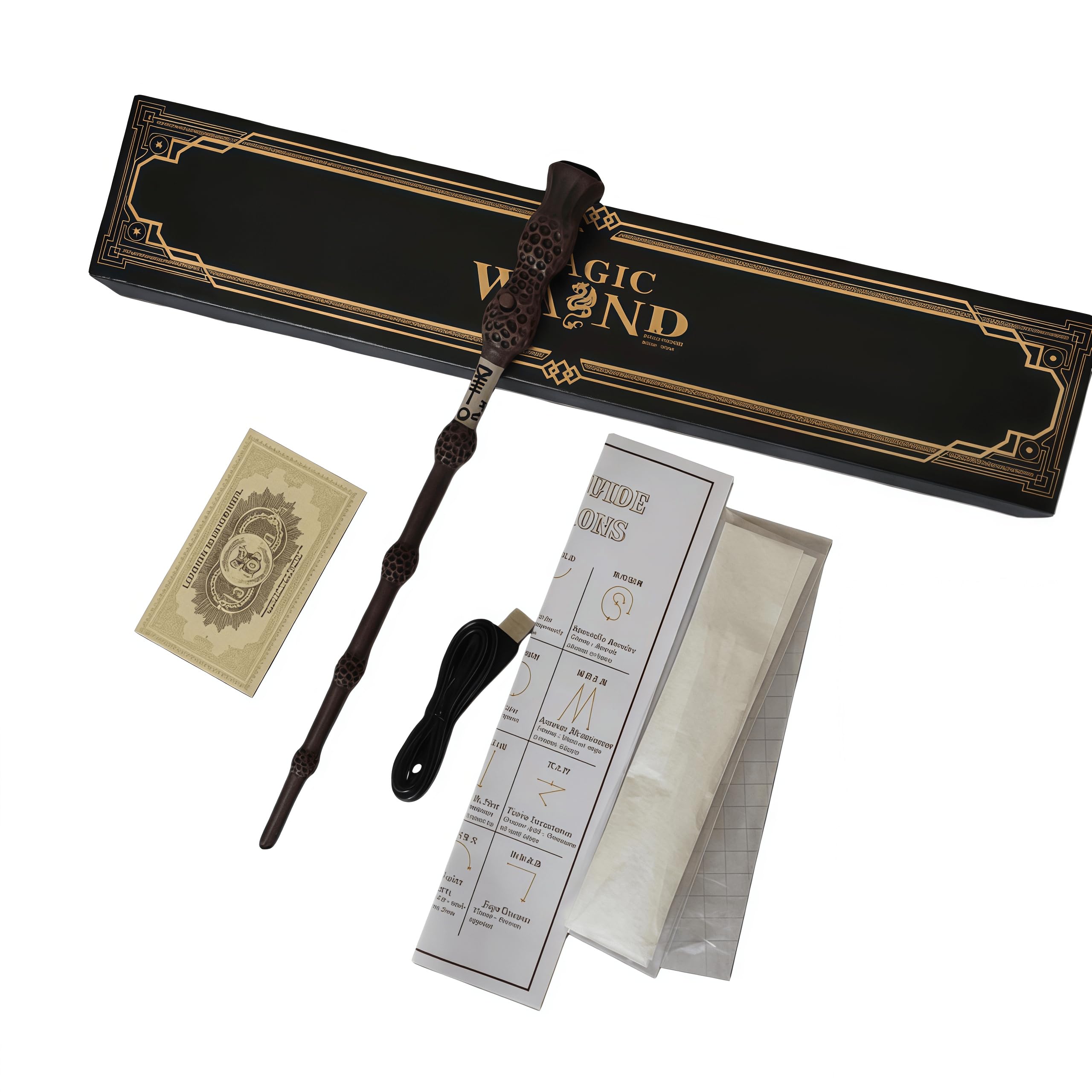 Harry Potter Magic Wand, Cosplay Tool, Halloween Exhibition, Wizard's Wand, Authentic Magic Experience, Halloween Party Goods (1 piece of consumable paper, large diameter - Albus Dumbledoor)