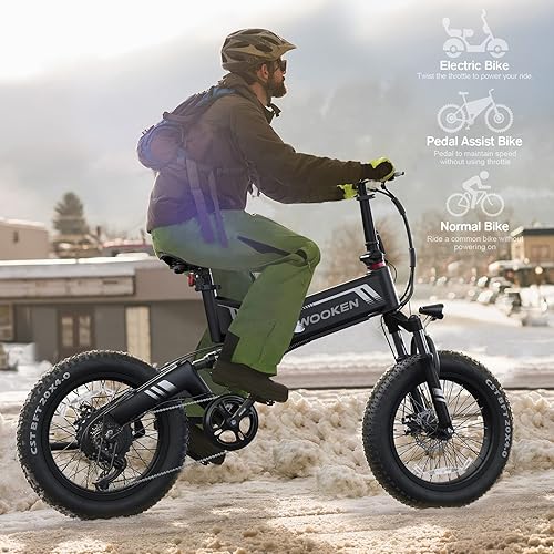 Miniatura 27 de TotGuard Bicicleta eléctrica, bicicleta eléctrica de 20 pulgadas para adultos, motor sin escobillas de 500 W (pico 750 W), bicicleta eléctrica de 20