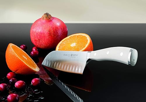 Miniatura 3 de Wusthof Classic Ikon cuchillo santoku con filo hueco, Blanco crudo