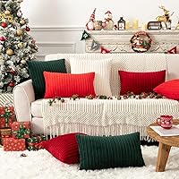 Vista 405 de UGASA - Juego de 2 fundas de almohada de terciopelo a rayas, funda decorativa para cojín con cremallera oculta para el hogar, sofá, dormitorio