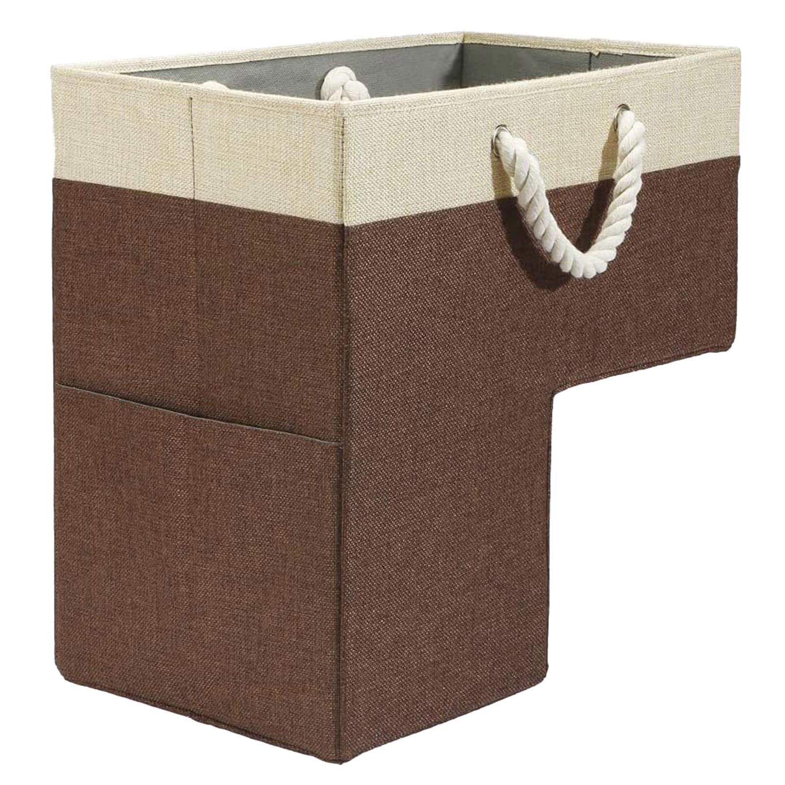 SZYDD Creative Stair Basket Stair Basket with Cotton Rope Handle Carpet Stair Foldable Storage Basket Suitable for Toys, Clothes, Books and Sundries