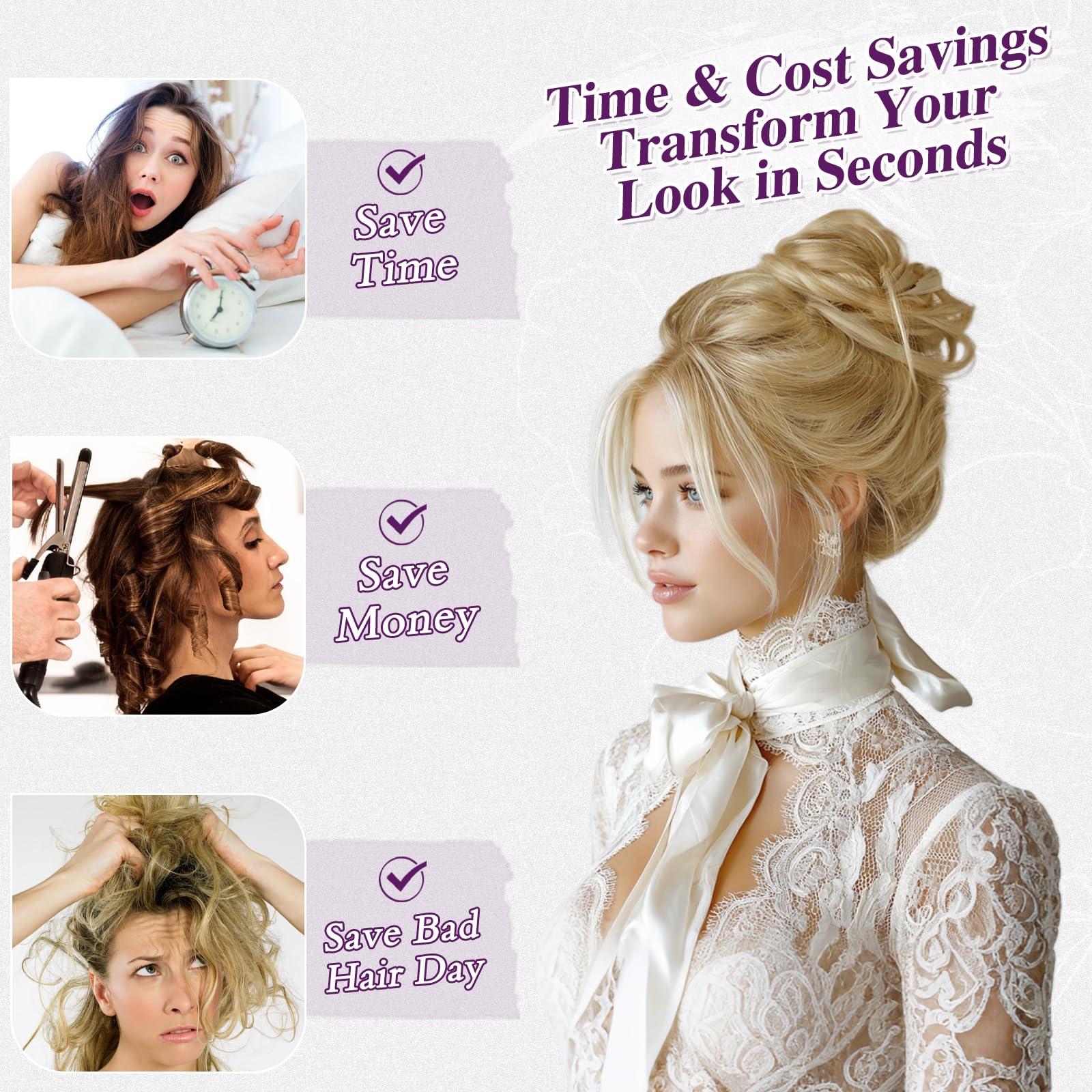BARSDAR 2 PCS Messy Bun Hair Pieces - Image 4