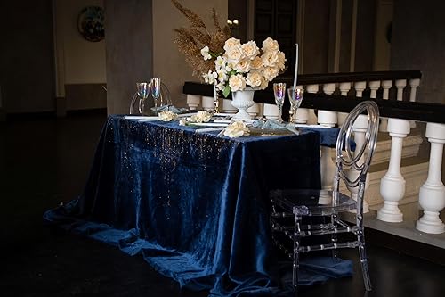 Tela de terciopelo de 2 yardas de 57.9in de ancho, vendida por The Yard para tapicería y cortinas (azul marino, 2 yardas)