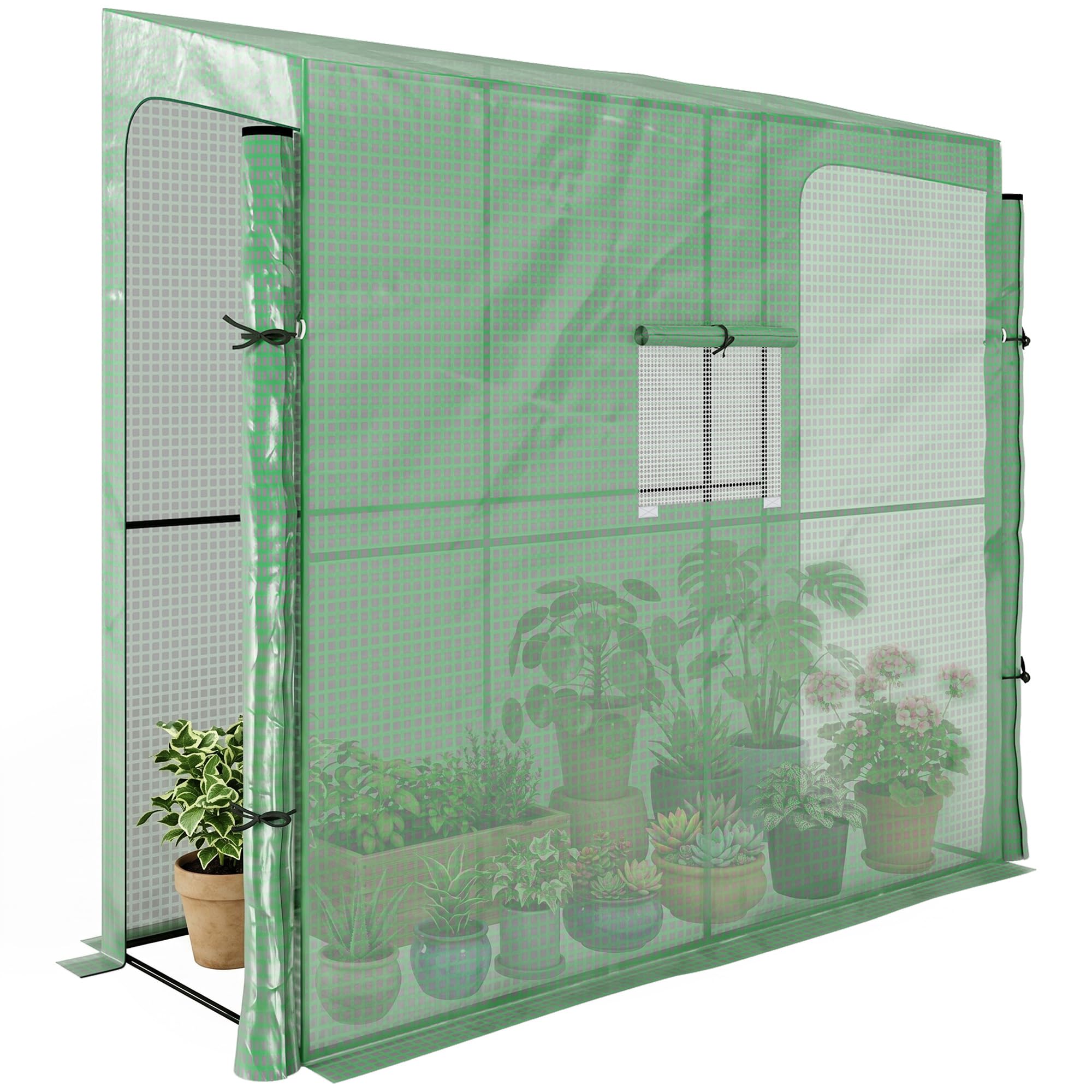Outsunny Serre de Jardin PE Renforcée 135 g/m² 200 x 80 x 200 cm Vert