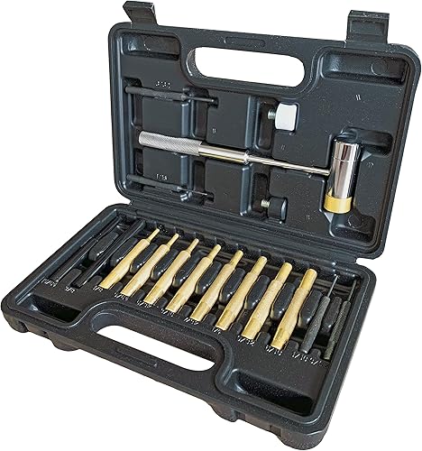 HimaPro Juego de punzones con latón, acero, punzones de plástico y martillo con 4 cabezales desmontables para mantenimiento de armería
