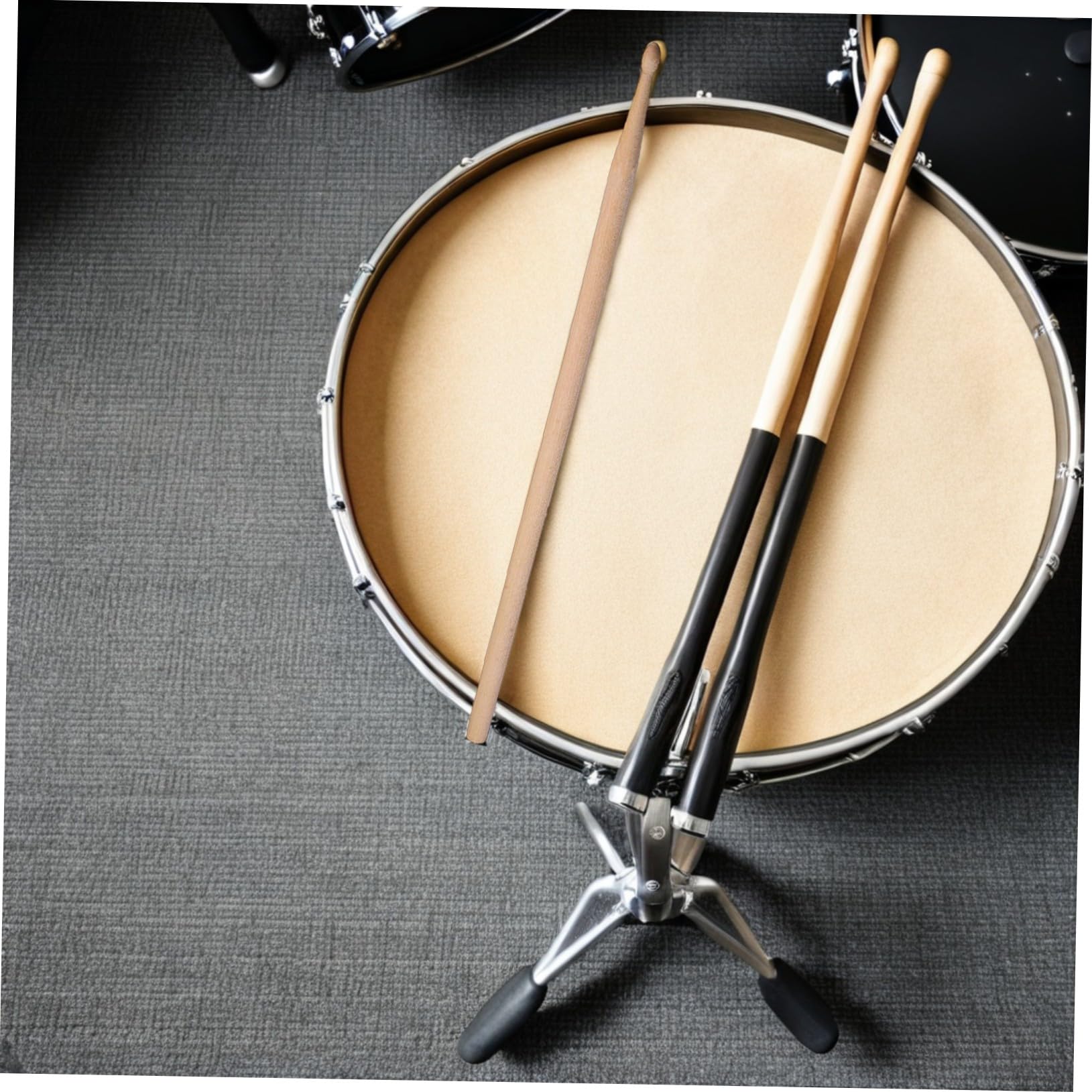 Holz Drumsticks 2 Stück 5a mit Schlägeltasche, Schwarz | Elektronische Schlagzeuge, Weiche Aufbewahrungstasche aus Stoff, 2 für Auftritte