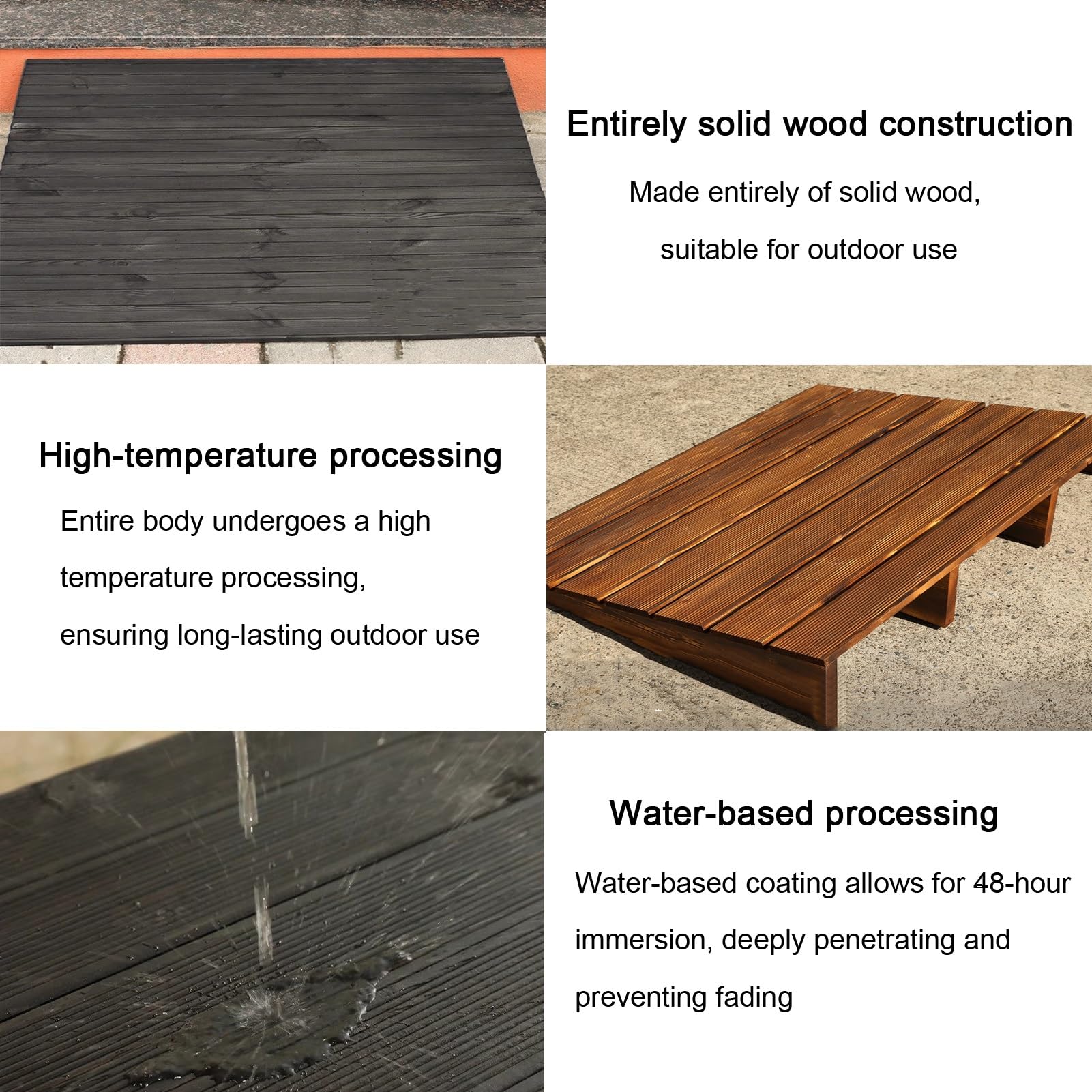 Sgabello in legno resistente, piattaforma robusta con barra trasversale rinforzata, ideale per giardino, matrimoni e hotel, facile da installare, design durevole